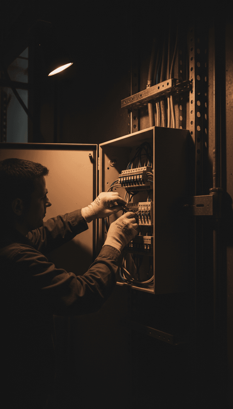 Fire detection system installation work in progress