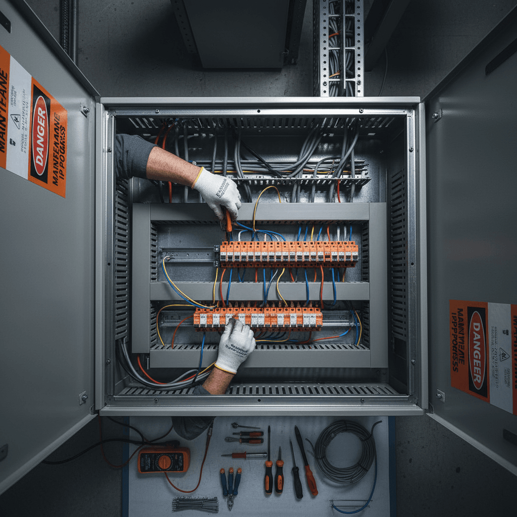 Electrical panel revision installation with new circuit organization
