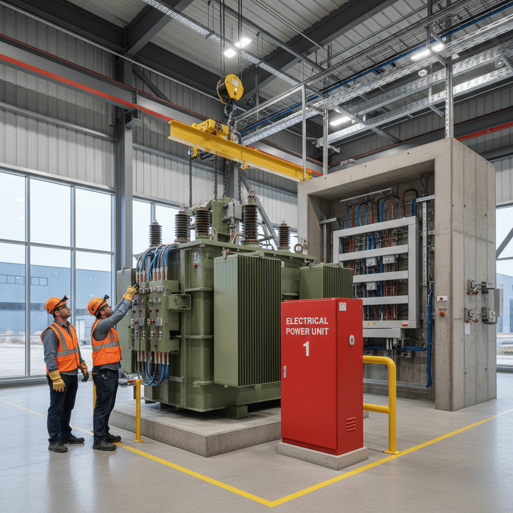 Transformer installation in industrial zone