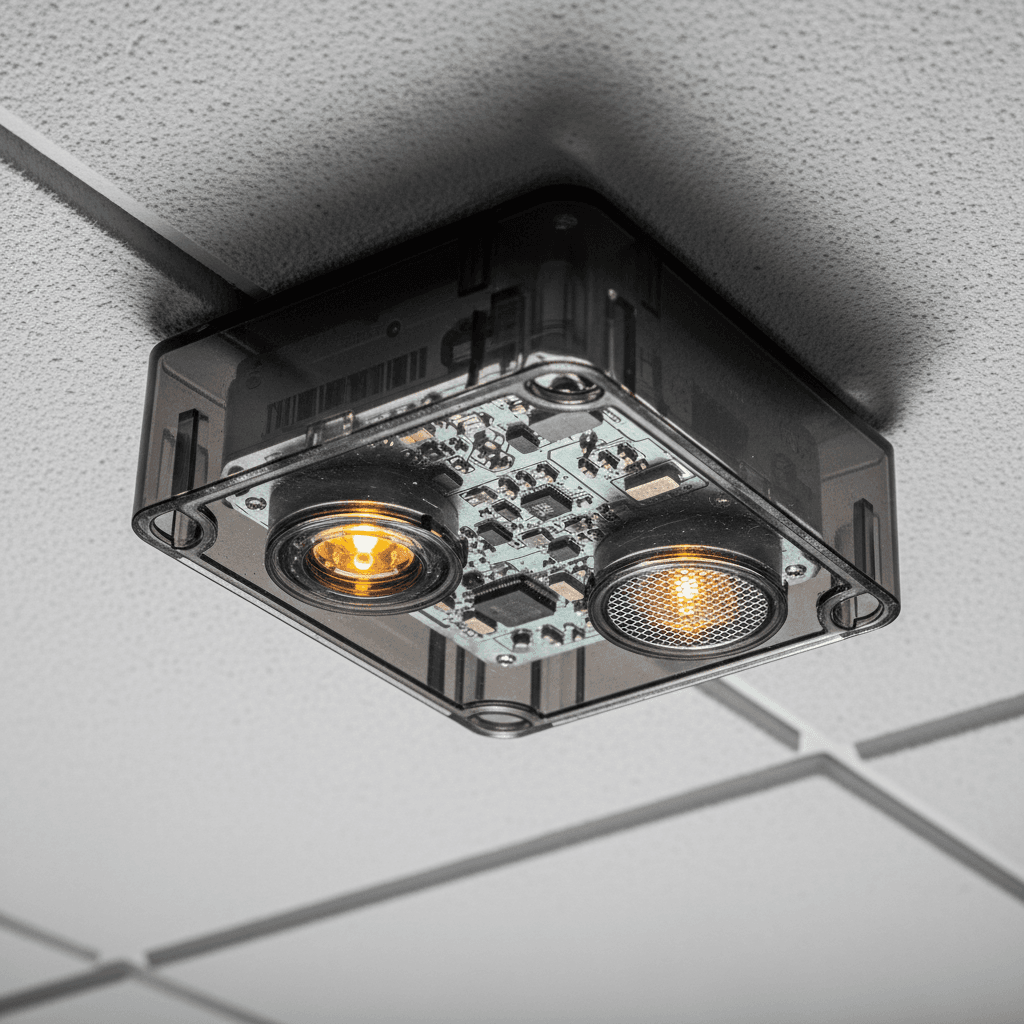 Addressable fire detection module with LED indicators