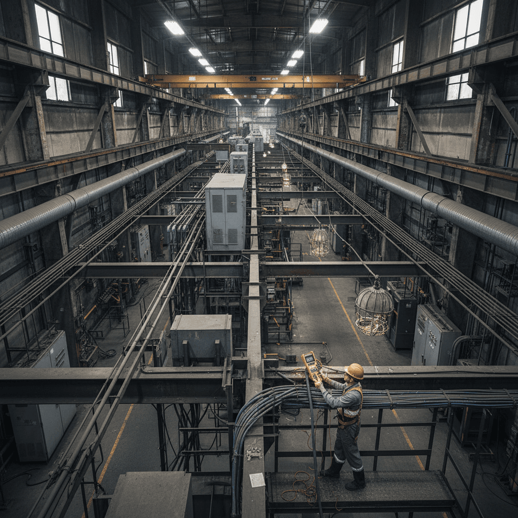 Factory electrical installation measurement and documentation