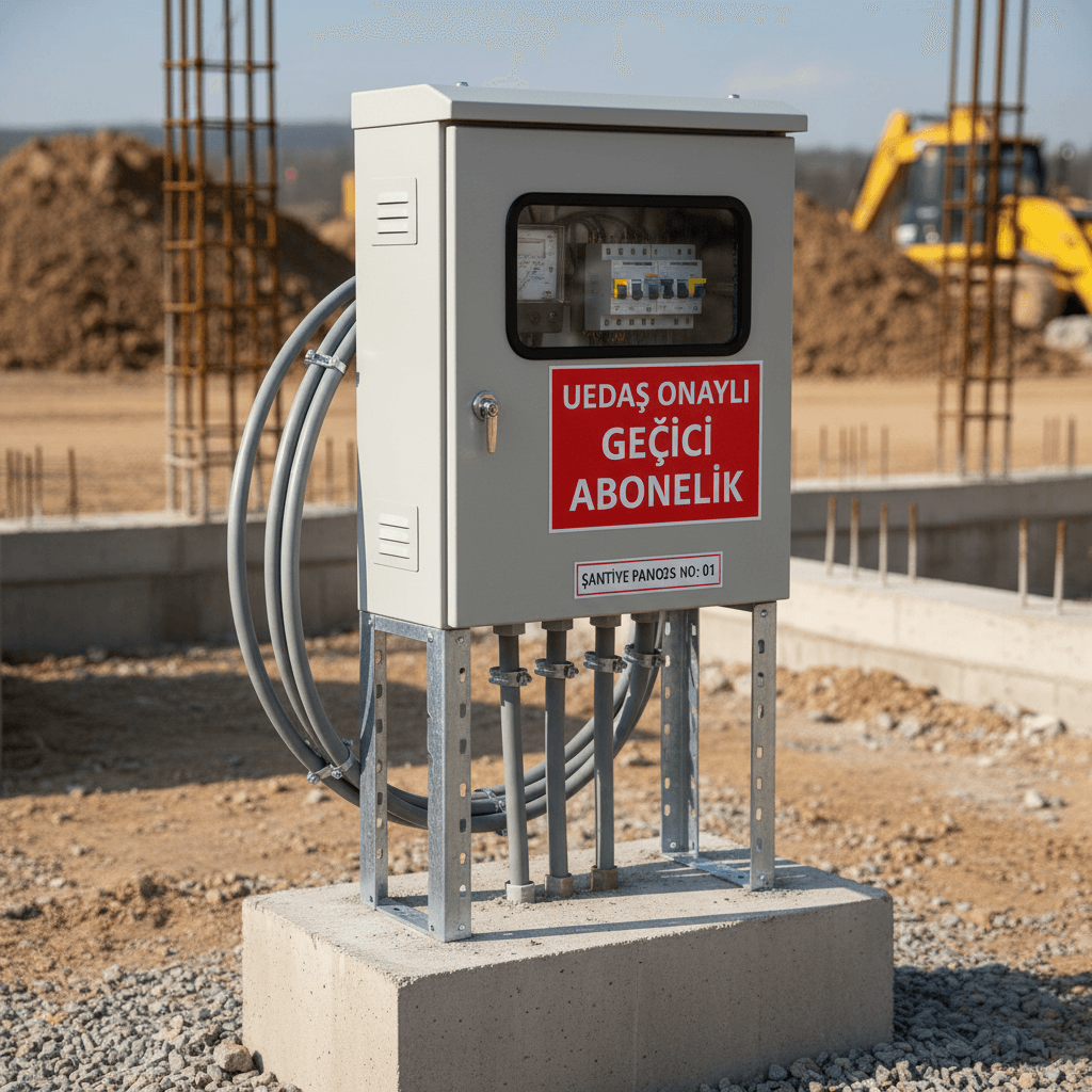 Construction site temporary electricity installation in Yalova