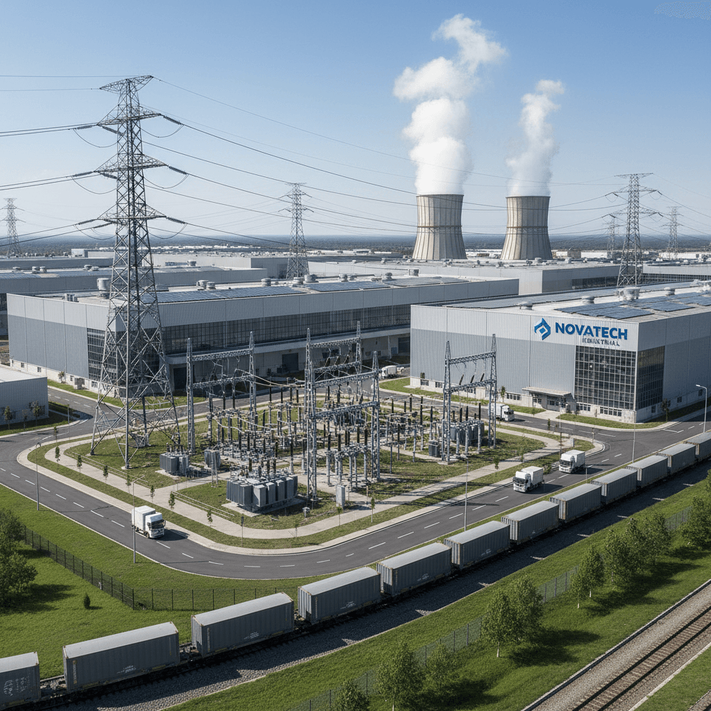 Nilüfer Organized Industrial Zone overview with factory buildings and power distribution systems