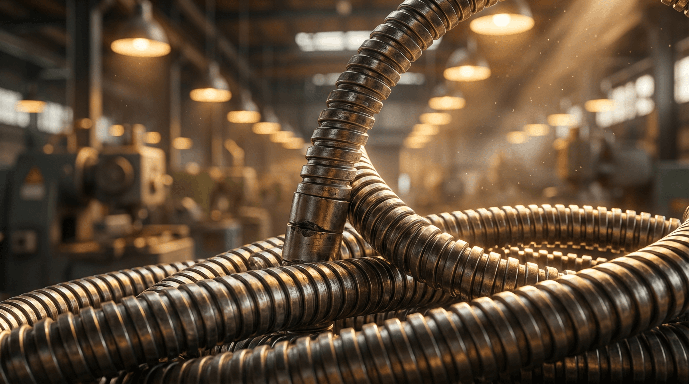 Professional electrical conduit and wiring installation in industrial setting