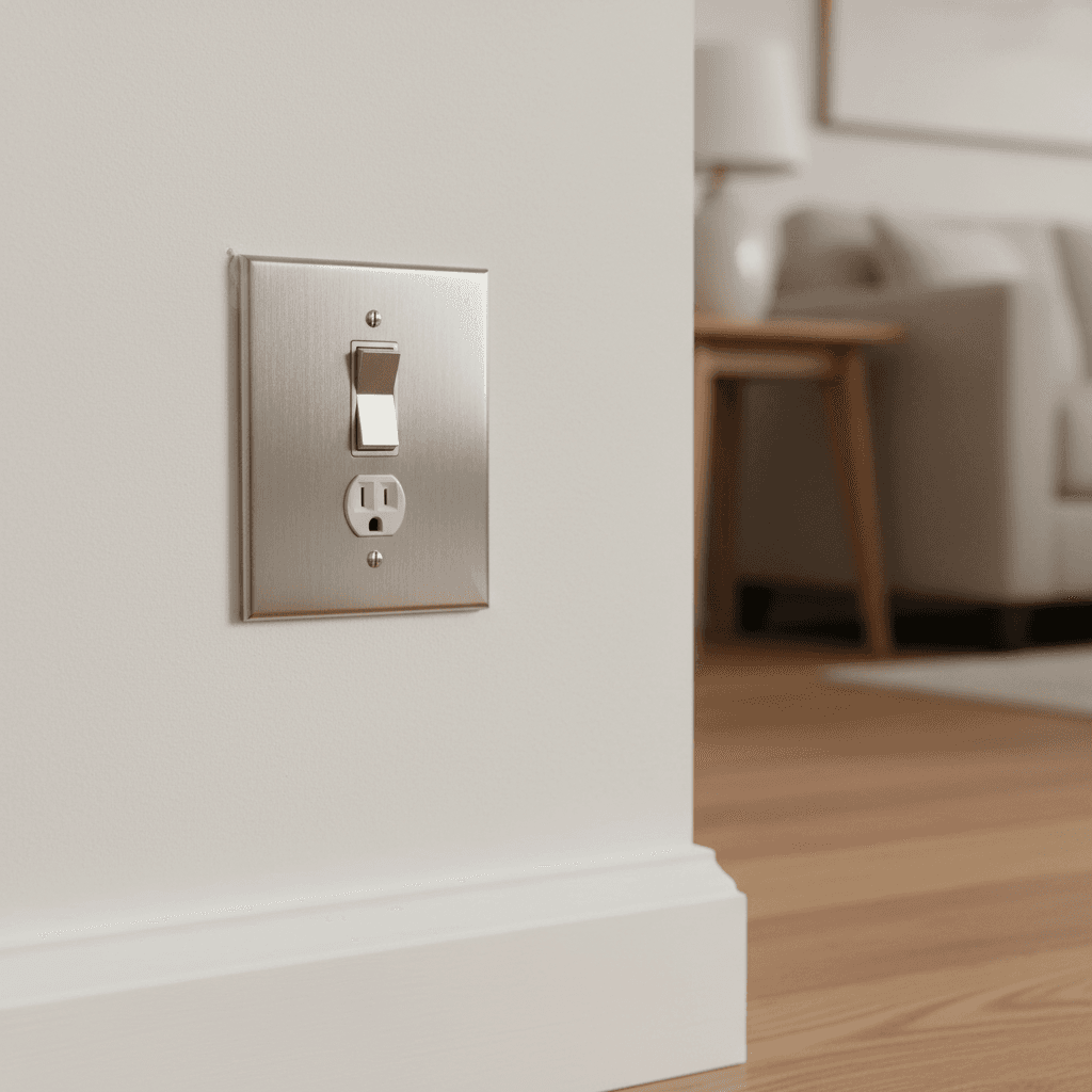Commercial building electrical outlets and switches installation detail